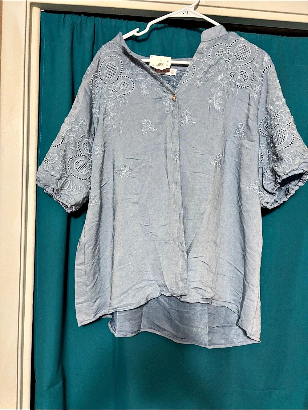Ana & Rose Embroidered Tunic in Blue Size 3X Like New